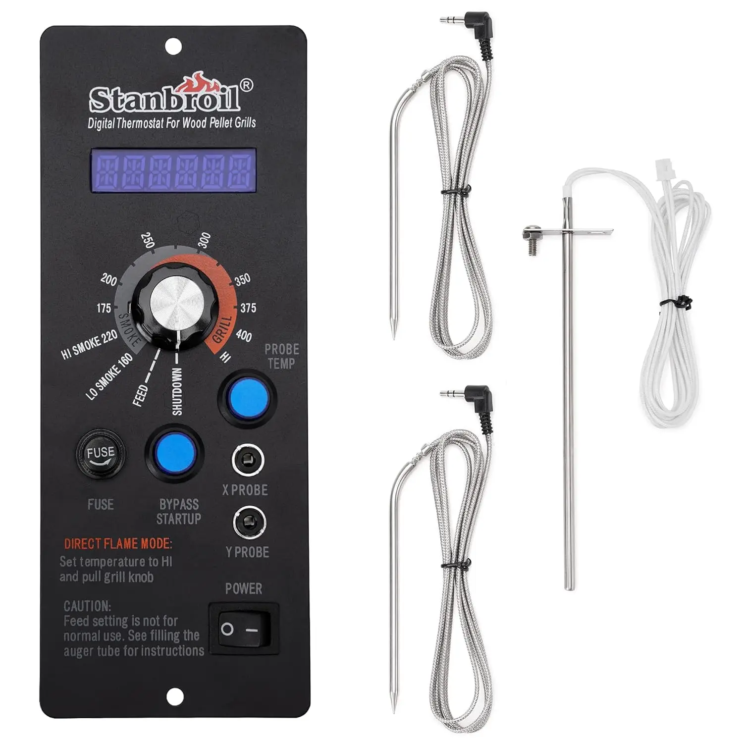 Universal Pellet Grill Controller with LED Display, RTD Sensor & 2 Meat Probes for Precise Cooking
Universal Pellet Grill Controller with LED Display, RTD Sensor & 2 Meat Probes for Precise Cooking