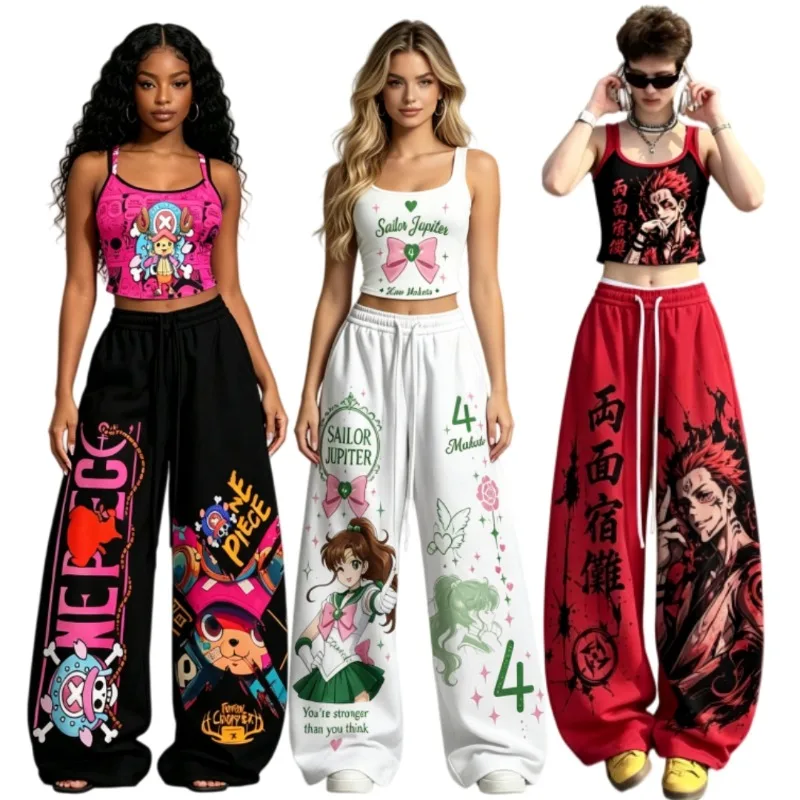 Hot Men/Women Japanese Anime Print 2 Piece Outfit Y2K Streetwear Crop Tank Top + Wide Leg Pants Set Casual Sportswear Tracksuit
Hot Men/Women Japanese Anime Print 2 Piece Outfit Y2K Streetwear Crop Tank Top + Wide Leg Pants Set Casual Sportswear Tracksuit