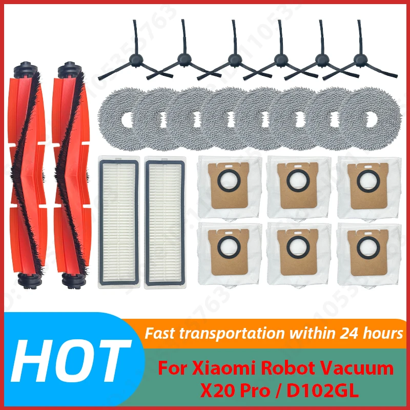 For Xiaomi Robot Vacuum X20 Pro / D102GL Robot Vacuum Spare Parts Main Side Brush Hepa Filter Mop Cloth Dust Bag Accessories
For Xiaomi Robot Vacuum X20 Pro / D102GL Robot Vacuum Spare Parts Main Side Brush Hepa Filter Mop Cloth Dust Bag Accessories