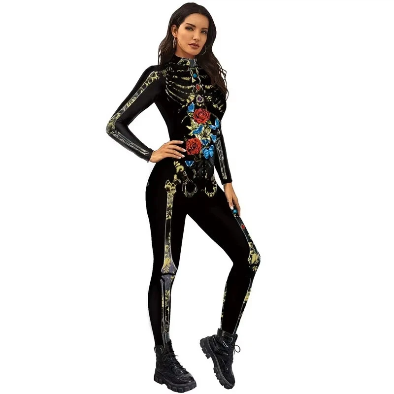 Women 3D Printed Skeleton Catsuit Jumpsuit Sexy Cosplay Costume For Halloween Party Fashionable Cosplayer Bodysuit
Women 3D Printed Skeleton Catsuit Jumpsuit Sexy Cosplay Costume For Halloween Party Fashionable Cosplayer Bodysuit