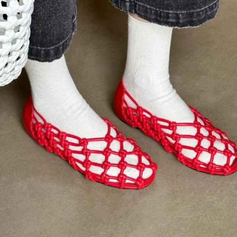 Weaven Shoes for Lady Square Toe Flat Heels Mesh Female Sandals Hollow Womens Real Leather Zapatos Mujer Shallow Chassure Femme
Weaven Shoes for Lady Square Toe Flat Heels Mesh Female Sandals Hollow Womens Real Leather Zapatos Mujer Shallow Chassure Femme