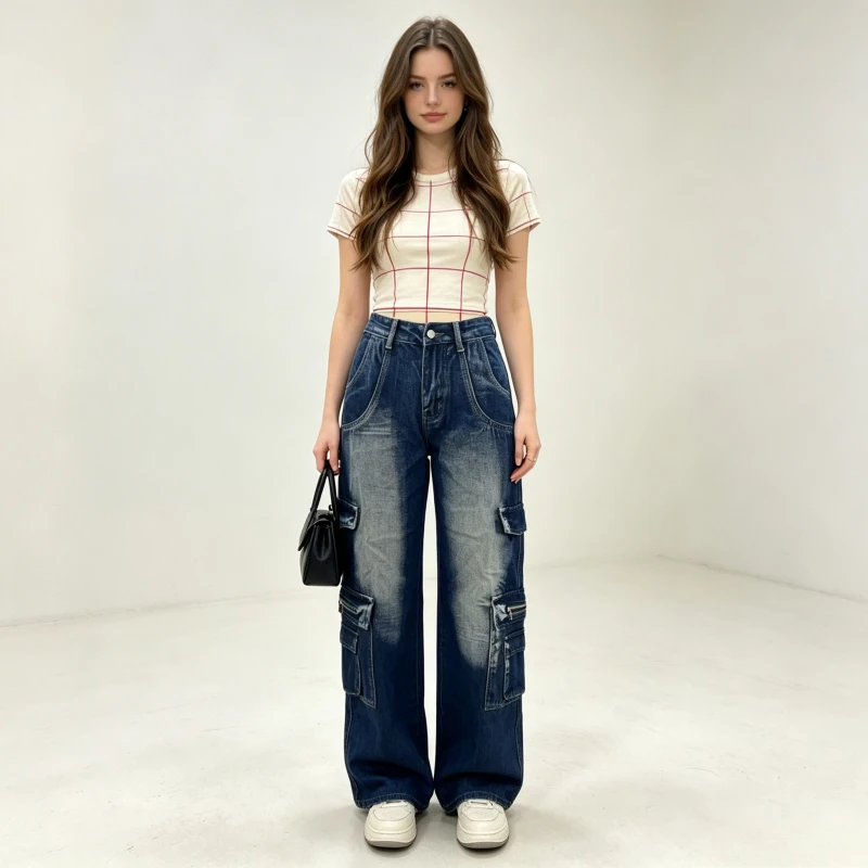 Cargo Pants Jeans Women Streetwear 2026 Straight Trousers Multiple Pockets High Waist Female Vintage Distressed Washed Denims
Cargo Pants Jeans Women Streetwear 2026 Straight Trousers Multiple Pockets High Waist Female Vintage Distressed Washed Denims
