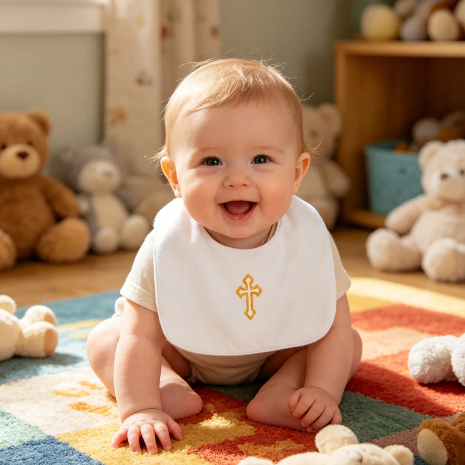 Cotton Baby Drool Bibs Snap Closure 10.4x9.4inch Baptism Christening Feeding Neck Towels Soft Absorbent Baby Bibs for Boys Girls
Cotton Baby Drool Bibs Snap Closure 10.4x9.4inch Baptism Christening Feeding Neck Towels Soft Absorbent Baby Bibs for Boys Girls