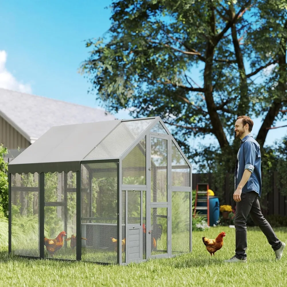 Large Chicken Run, Wooden Chicken Coop with Waterproof & Anti-UV Cover, Split Door, 2 Nesting Boxes, 2 Roosting Bars
Large Chicken Run, Wooden Chicken Coop with Waterproof & Anti-UV Cover, Split Door, 2 Nesting Boxes, 2 Roosting Bars