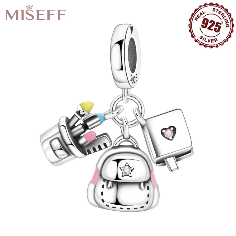 MISEFF стерлингового серебра 925 пробы, новая школьная сумка, держатель для ручек, подвески, бусины, ожерелье, оригинальные браслеты, ювелирные изделия, подарки для девочек
MISEFF стерлингового серебра 925 пробы, новая школьная сумка, держатель для ручек, подвески, бусины, ожерелье, оригинальные браслеты, ювелирные изделия, подарки для девочек