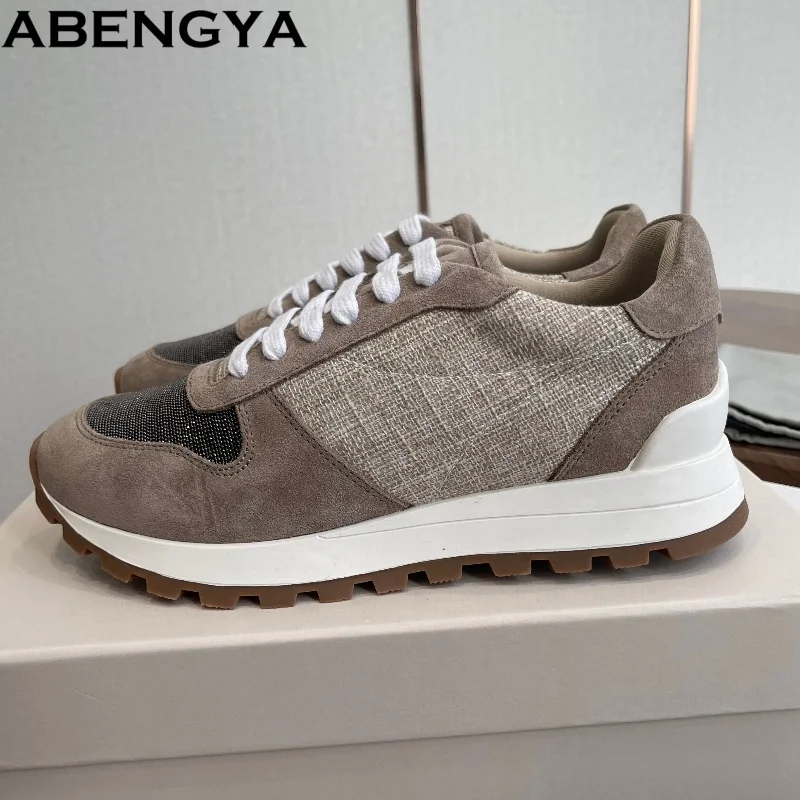 Suede Leather Casual Sneakers Women Platform Flat Shoes Ladies Round Toe String Bead Shoes Woman 2026 New Women's Sports Shoes
Suede Leather Casual Sneakers Women Platform Flat Shoes Ladies Round Toe String Bead Shoes Woman 2026 New Women's Sports Shoes