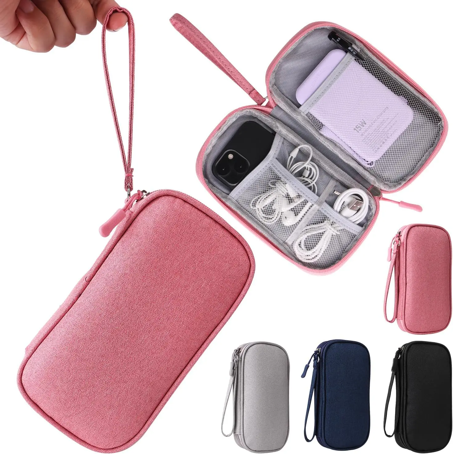 Pink Universal Cable Organizer - Electronics Accessories Bag for Charger, Phone, Memory Card & Travel Gadgets
Pink Universal Cable Organizer - Electronics Accessories Bag for Charger, Phone, Memory Card & Travel Gadgets