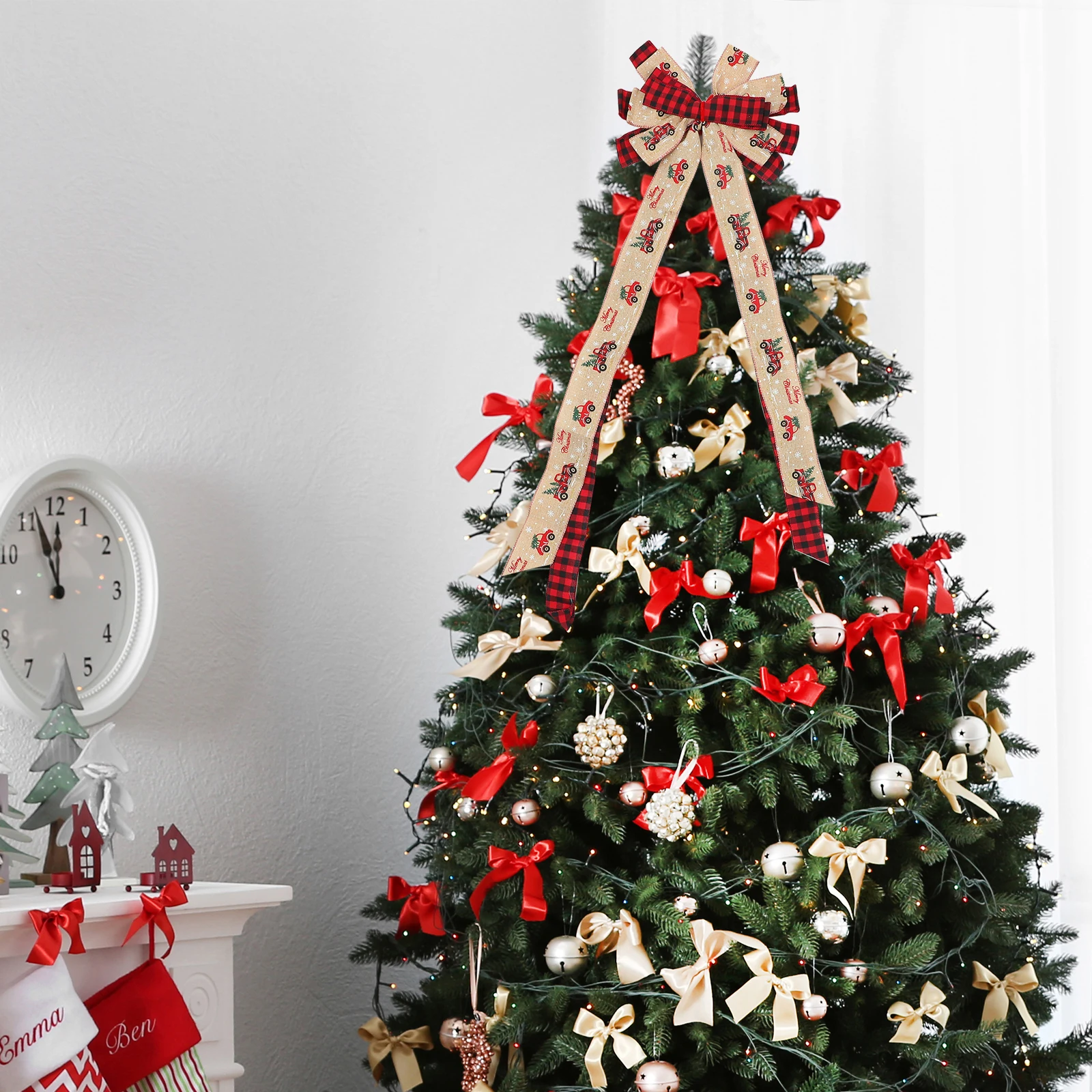 Large Christmas Cloth Bow Decoration Novelty Polyester Tree Tops Xmas Party nament Hanging Home Festive DIY Holiday
Large Christmas Cloth Bow Decoration Novelty Polyester Tree Tops Xmas Party nament Hanging Home Festive DIY Holiday