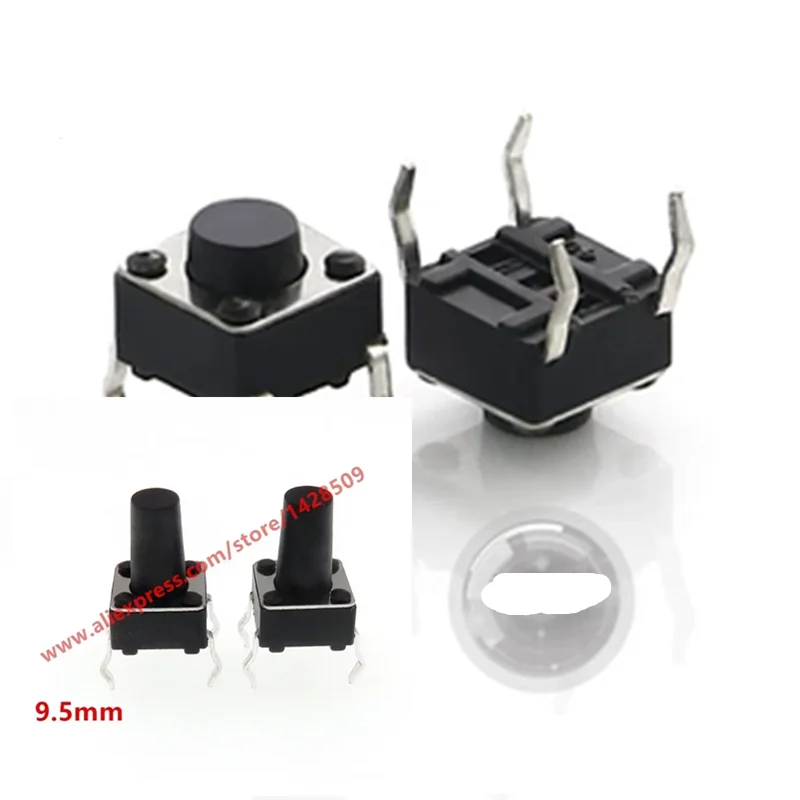 600pcs/lot 6*6*9.5MM pin Tact Switch 6*6*9.5 pin button key switch 6x6x9.5 Hot wholesale
600pcs/lot 6*6*9.5MM pin Tact Switch 6*6*9.5 pin button key switch 6x6x9.5 Hot wholesale