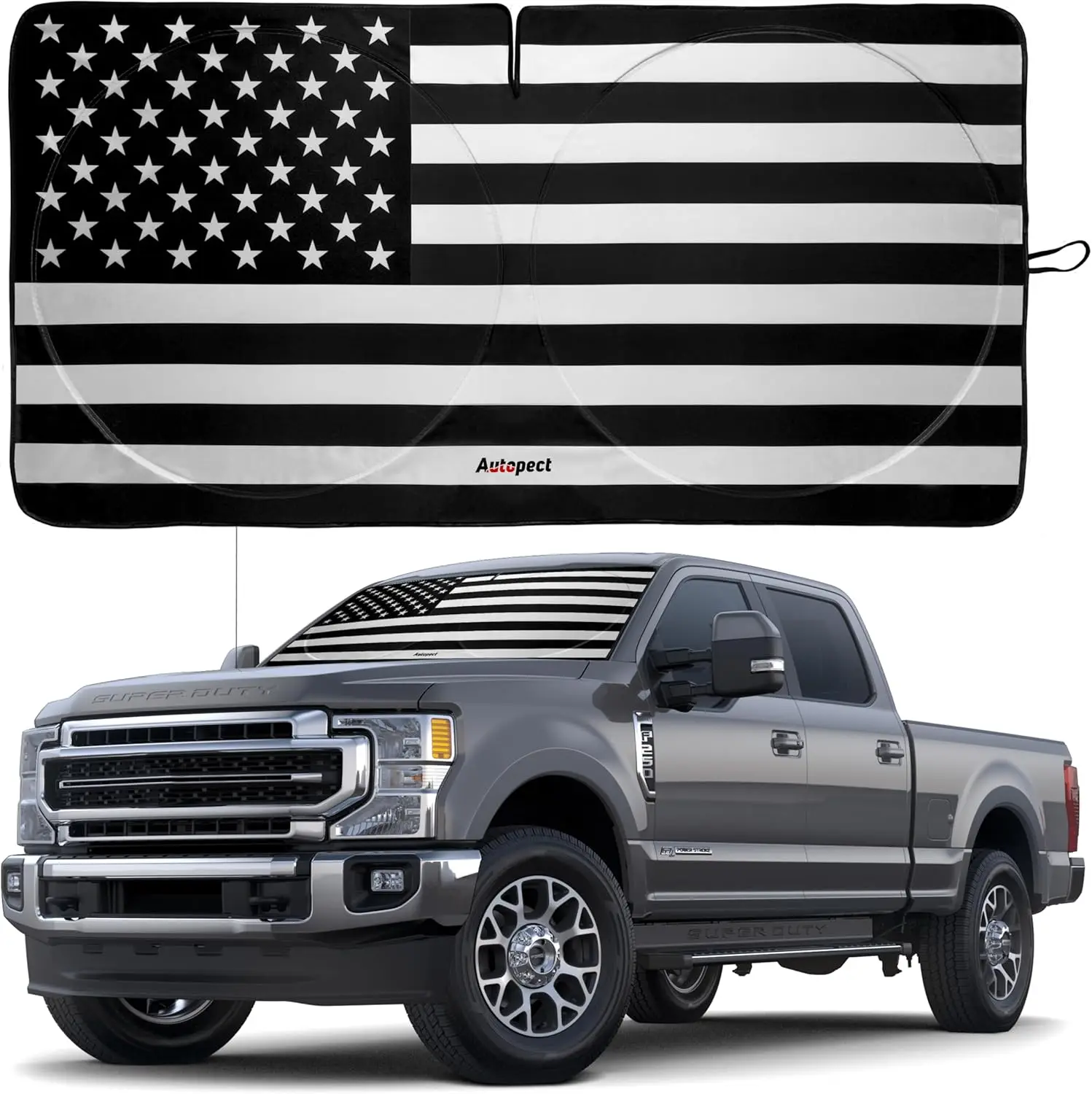 American Flag Windshield Sun Shade - High-Resolution, Foldable UV Protection for Car/Truck/SUV with Mirror Cut-Out (Black & White, X-Large)
American Flag Windshield Sun Shade - High-Resolution, Foldable UV Protection for Car/Truck/SUV with Mirror Cut-Out (Black & White, X-Large)