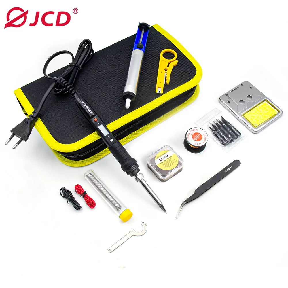 JCD 80W Electric Soldering Iron kit Adjustable Temperature LCD Digital Display With Soldering Paste 220V 110V Welding Tool Kits
JCD 80W Electric Soldering Iron kit Adjustable Temperature LCD Digital Display With Soldering Paste 220V 110V Welding Tool Kits