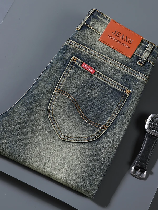 Winter Thickened Fleece Lined Yellow Mud Color Men's Slim Straight Retro Blue Denim Jeans Casual Comfortable Elastic Long Pants
Winter Thickened Fleece Lined Yellow Mud Color Men's Slim Straight Retro Blue Denim Jeans Casual Comfortable Elastic Long Pants