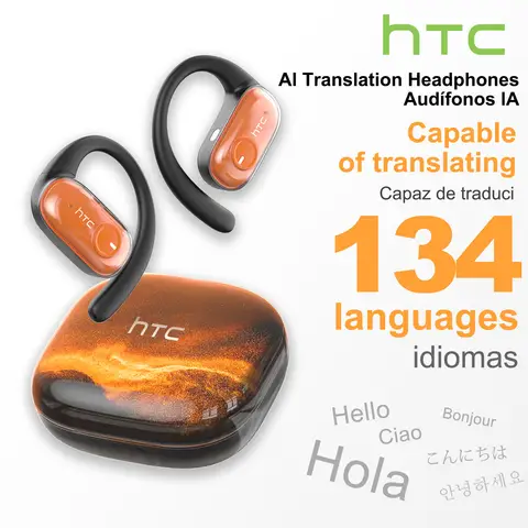 HTC NE10 Bluetooth Earphone Luminous Quicksand Headphones Sport Wireless Headphones Comfort HD Bass AI Translator Earbuds