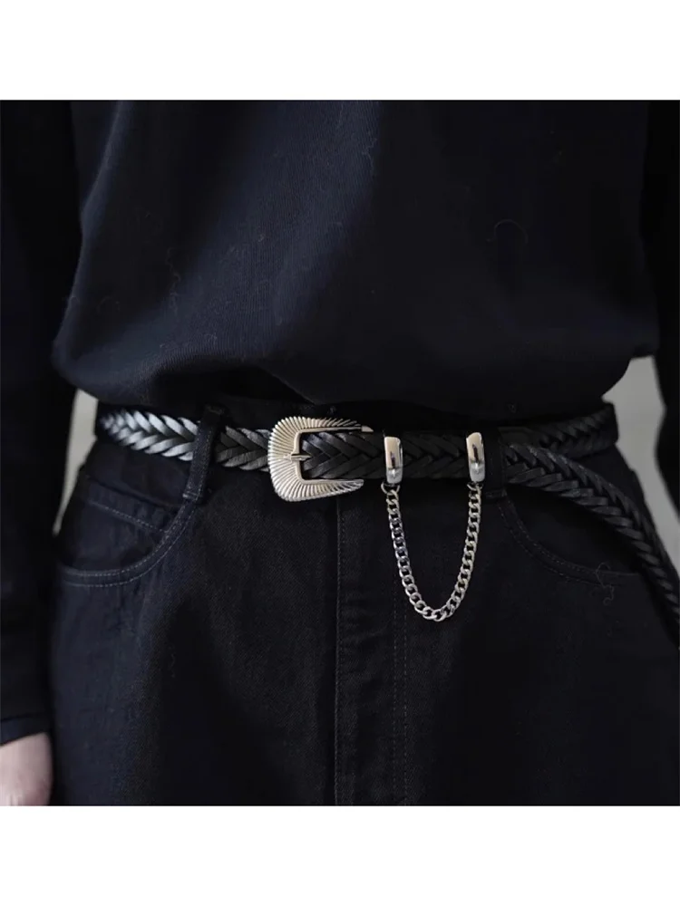 Western Sle Braided Leather Belt Vintage Chain Design Top Layer Cowhide Small ence JieDa Waist Chain Accory
Western Sle Braided Leather Belt Vintage Chain Design Top Layer Cowhide Small ence JieDa Waist Chain Accory