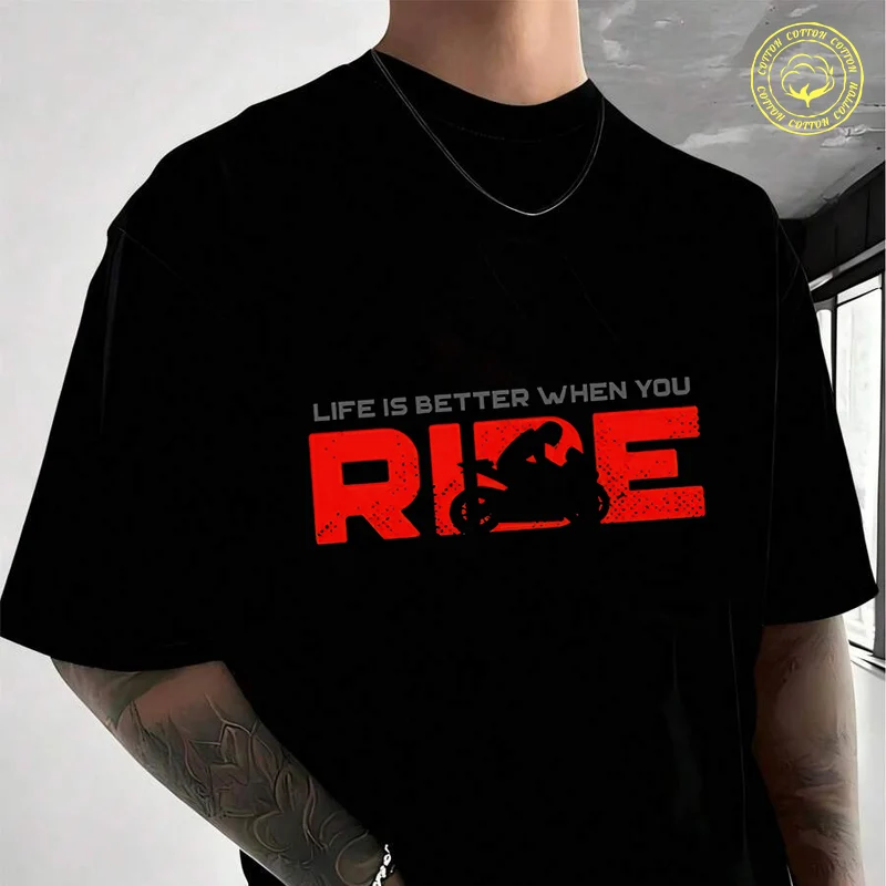Men's Moto T-Shirt Life Is Better When You Ride Biker Print Fashion Casual Street Style Suitable For Travel And Sports Tee
Men's Moto T-Shirt Life Is Better When You Ride Biker Print Fashion Casual Street Style Suitable For Travel And Sports Tee