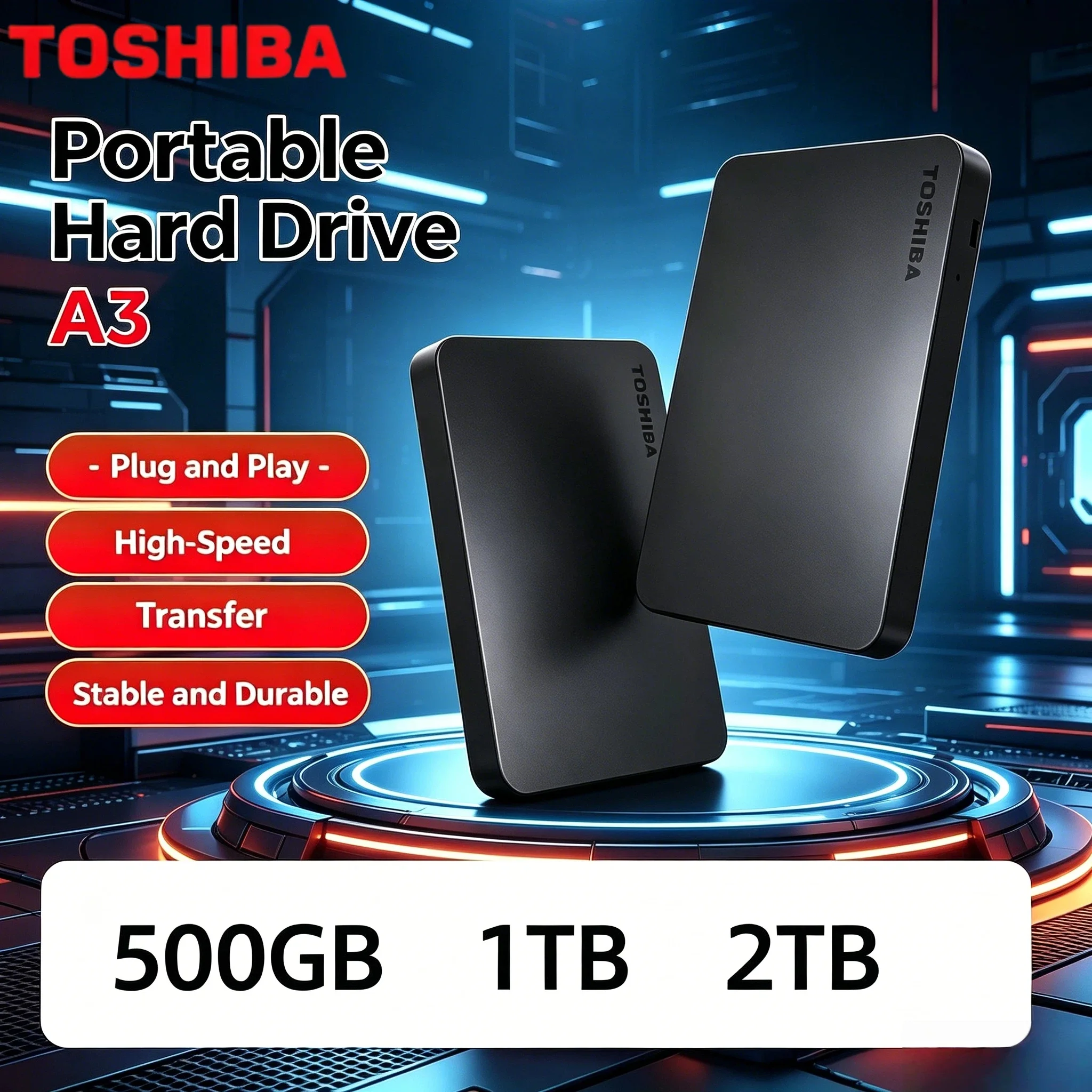 Toshiba A3 HDTB410YK3AA Canvio Basics 500GB 1TB 2TB Portable External Hard Drive USB 3.0 Black Ultra Fast Read Write
Toshiba A3 HDTB410YK3AA Canvio Basics 500GB 1TB 2TB Portable External Hard Drive USB 3.0 Black Ultra Fast Read Write
