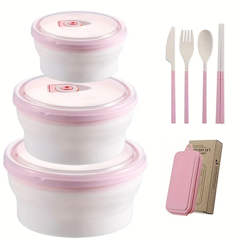 8Pcs/Portable Folding Lunch Box Bowl Sets Silicone Set Food Container Outdoor Camping Tableware Set with Lid With tableware
8Pcs/Portable Folding Lunch Box Bowl Sets Silicone Set Food Container Outdoor Camping Tableware Set with Lid With tableware