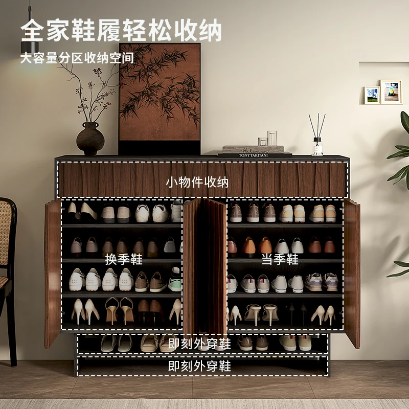 Solid wood retro shoe cabinet, home entrance entrance, and entrance cabinet integrated against the wall
Solid wood retro shoe cabinet, home entrance entrance, and entrance cabinet integrated against the wall