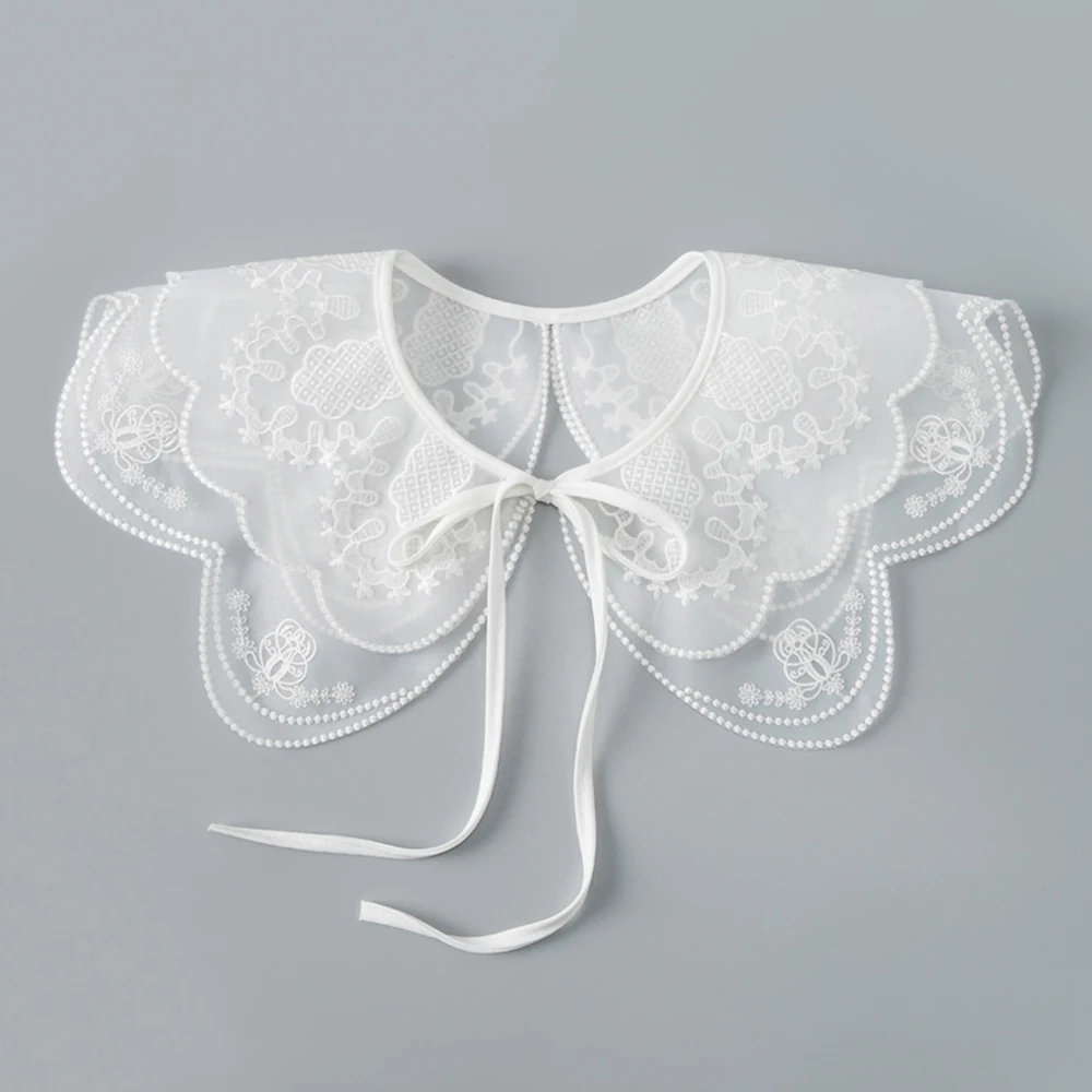 Chiffon Embroidery Fake Collar Women Doll Collar Detachable Shirt Collar White Translucent False Collar Blouse Tops Ladies
Chiffon Embroidery Fake Collar Women Doll Collar Detachable Shirt Collar White Translucent False Collar Blouse Tops Ladies