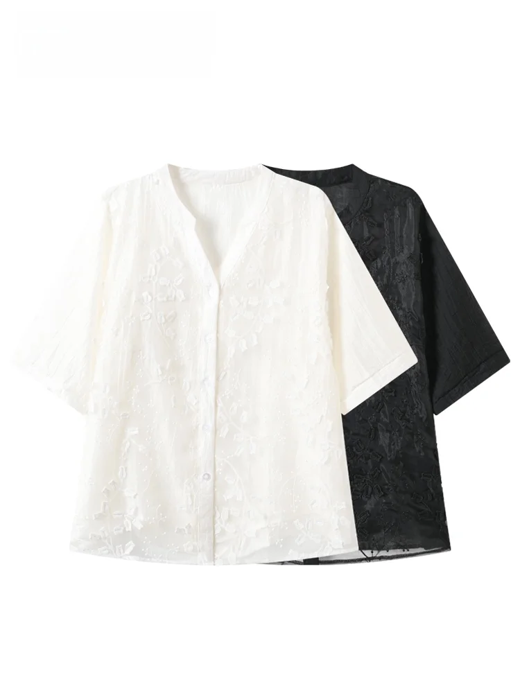Casual Style plus Size Women's Shirt Short Sleeve V-Neck Loose Fit Summer New Arrival Meat Concealing Shoulder Width Regular
Casual Style plus Size Women's Shirt Short Sleeve V-Neck Loose Fit Summer New Arrival Meat Concealing Shoulder Width Regular