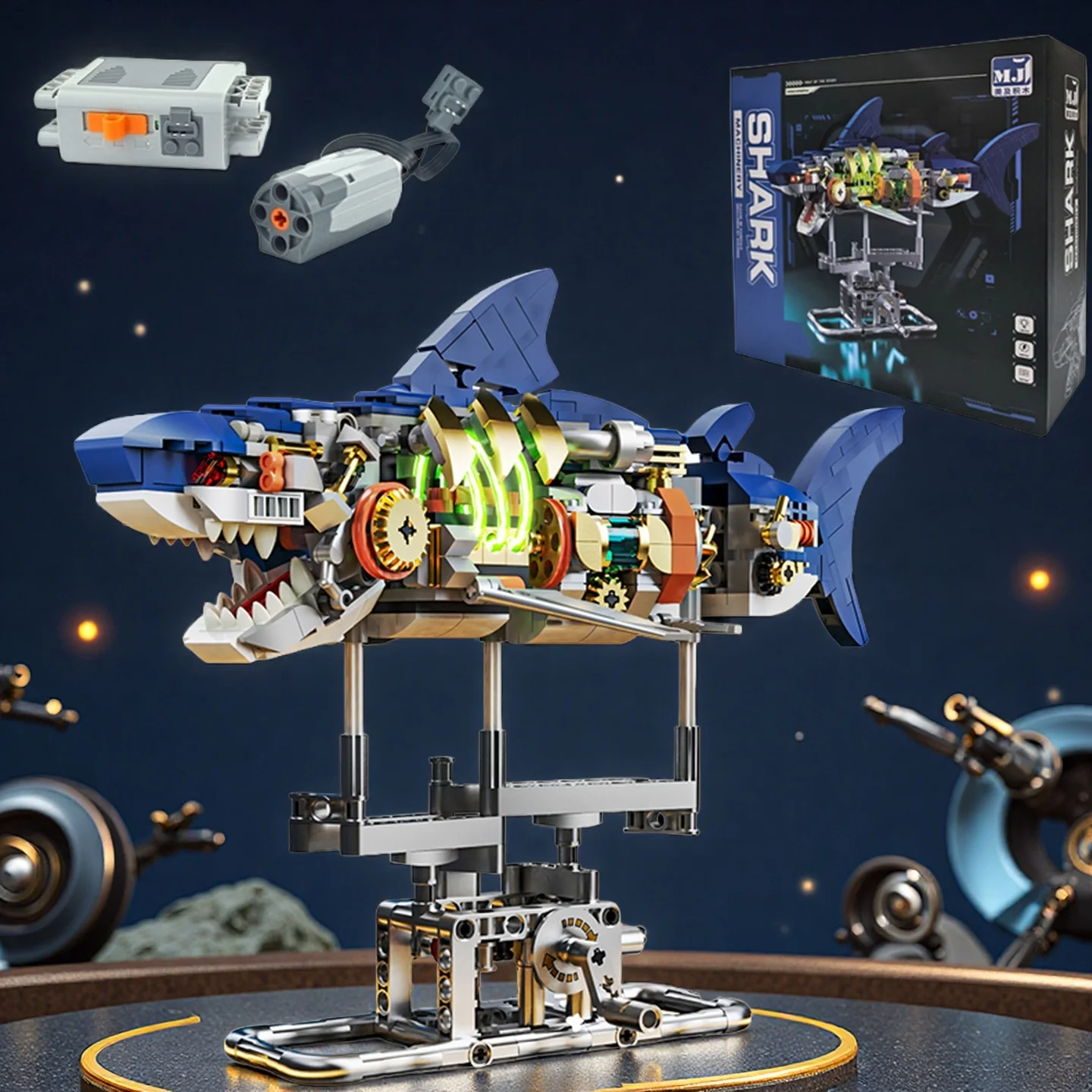 2025 DIY механический набор строительных блоков в виде акулы, креативный набор моделей-головоломки MOC, сборочные кирпичи, силовой мотор, игрушки для мальчиков и девочек 
2025 DIY механический набор строительных блоков в виде акулы, креативный набор моделей-головоломки MOC, сборочные кирпичи, силовой мотор, игрушки для мальчиков и девочек