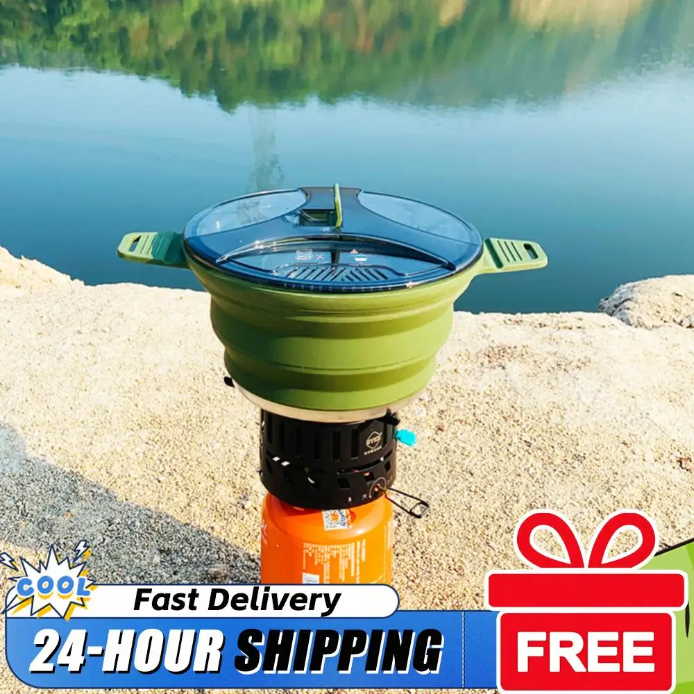 Foldable Portable Camping Kettle Saving Space Camping Cook Pot Heat Resistant for Hiking Backpacking for Picnic Travel Tableware
Foldable Portable Camping Kettle Saving Space Camping Cook Pot Heat Resistant for Hiking Backpacking for Picnic Travel Tableware