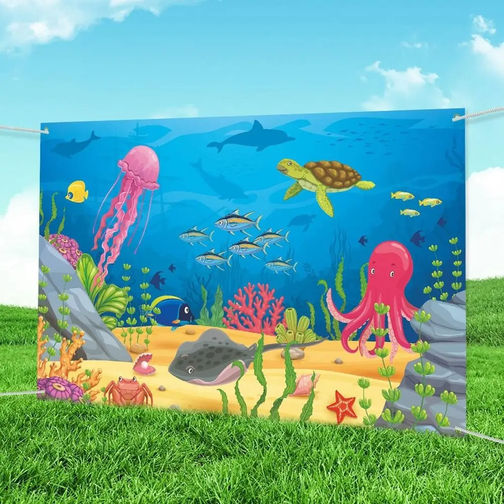 Cartoon Summer Ocean Photography Backdrop Polyester Jellyfish Octopus Turtle Party Hanging Banner Celebrate Poster Photo Props
Cartoon Summer Ocean Photography Backdrop Polyester Jellyfish Octopus Turtle Party Hanging Banner Celebrate Poster Photo Props