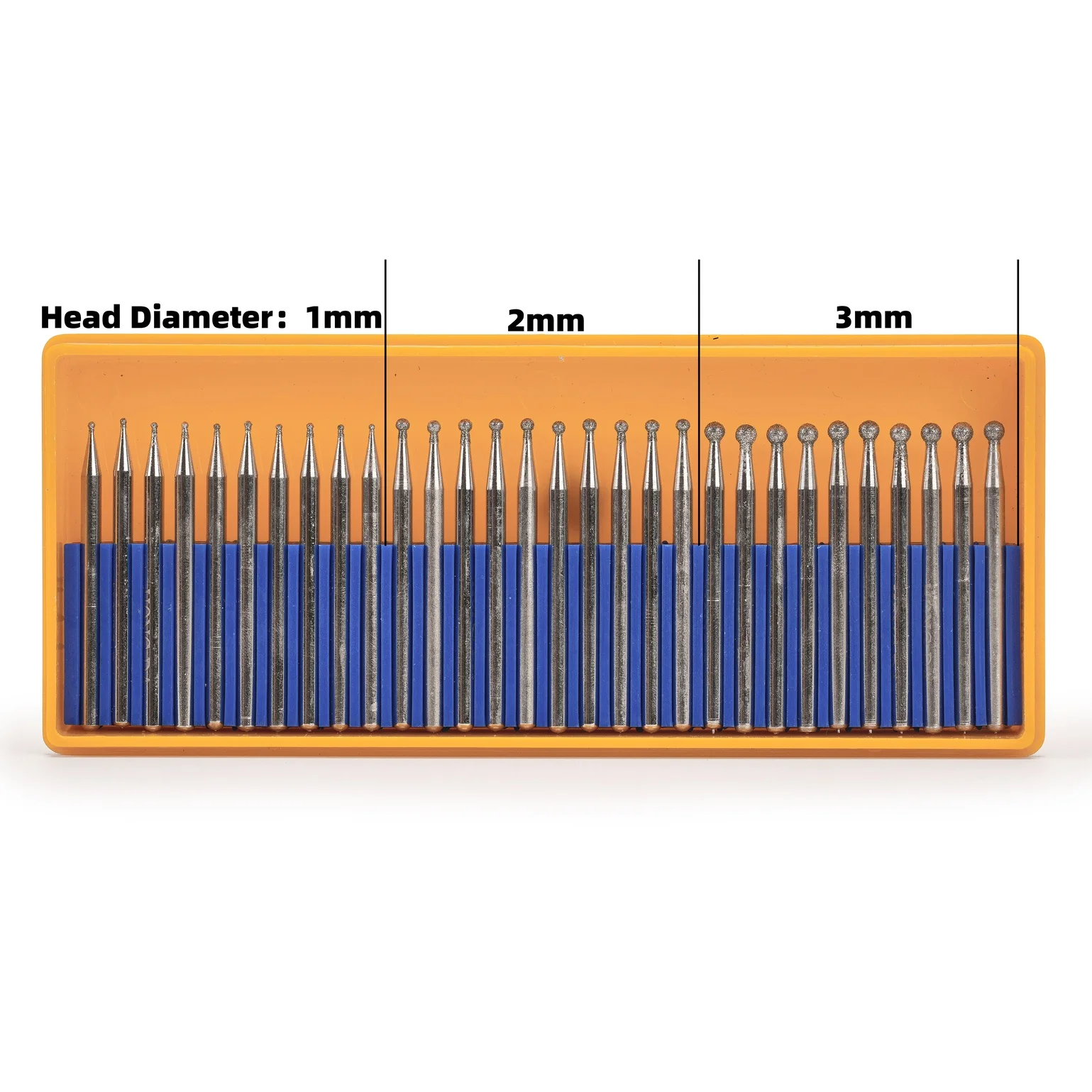 30 Pcs Bur Diamond Grinding Head Round Shape 1 2 3mm Bits Coated Ball Carving Burrs Shank 2.35 Tools for Stone
30 Pcs Bur Diamond Grinding Head Round Shape 1 2 3mm Bits Coated Ball Carving Burrs Shank 2.35 Tools for Stone