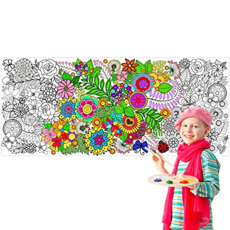 Jumbo Mandala Coloring Poster Giant Flower DIY Drawing Paper Art Blank Banner 55.1 x 23.6 Inch Color-in Table Cover Wall Decora
Jumbo Mandala Coloring Poster Giant Flower DIY Drawing Paper Art Blank Banner 55.1 x 23.6 Inch Color-in Table Cover Wall Decora