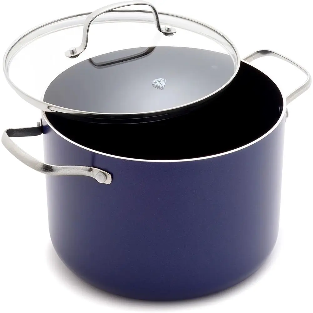 Nonstick Glass-Lid Stockpot for Multipurpose Cooking, Navy Blue, Dishwasher and Oven Safe
Nonstick Glass-Lid Stockpot for Multipurpose Cooking, Navy Blue, Dishwasher and Oven Safe