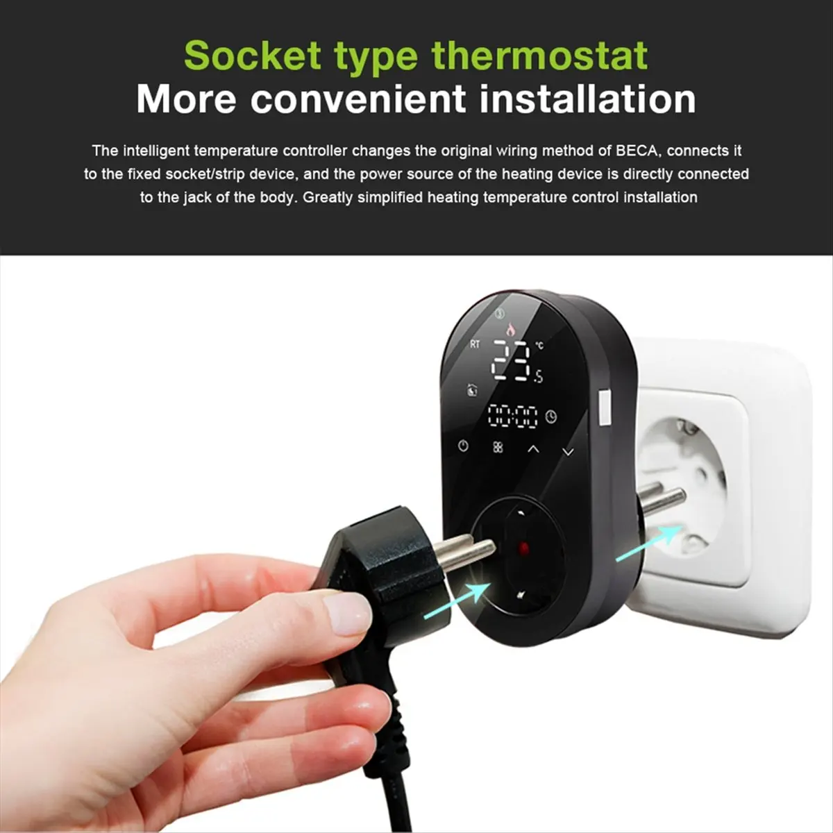 “QUALITY EXCELLE“WiFi Smart LED Thermostat Plug Outlet Digital Plug 16A Remote Control Temperature Controller EU Plug
“QUALITY EXCELLE“WiFi Smart LED Thermostat Plug Outlet Digital Plug 16A Remote Control Temperature Controller EU Plug