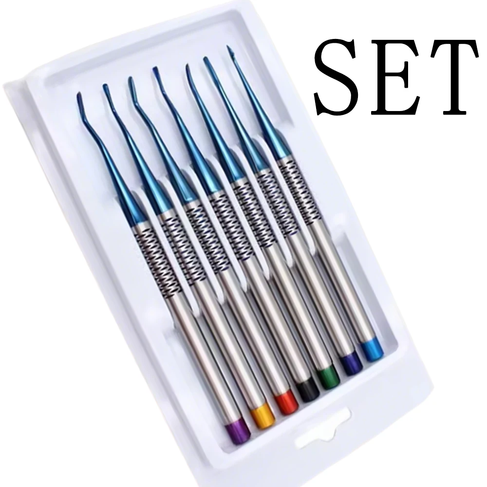 7 Piece Dental Implant Luxating Root Tooth Elevator Knife Titanium Alloy Extraction Minimally Invasive Dentist Tool
7 Piece Dental Implant Luxating Root Tooth Elevator Knife Titanium Alloy Extraction Minimally Invasive Dentist Tool