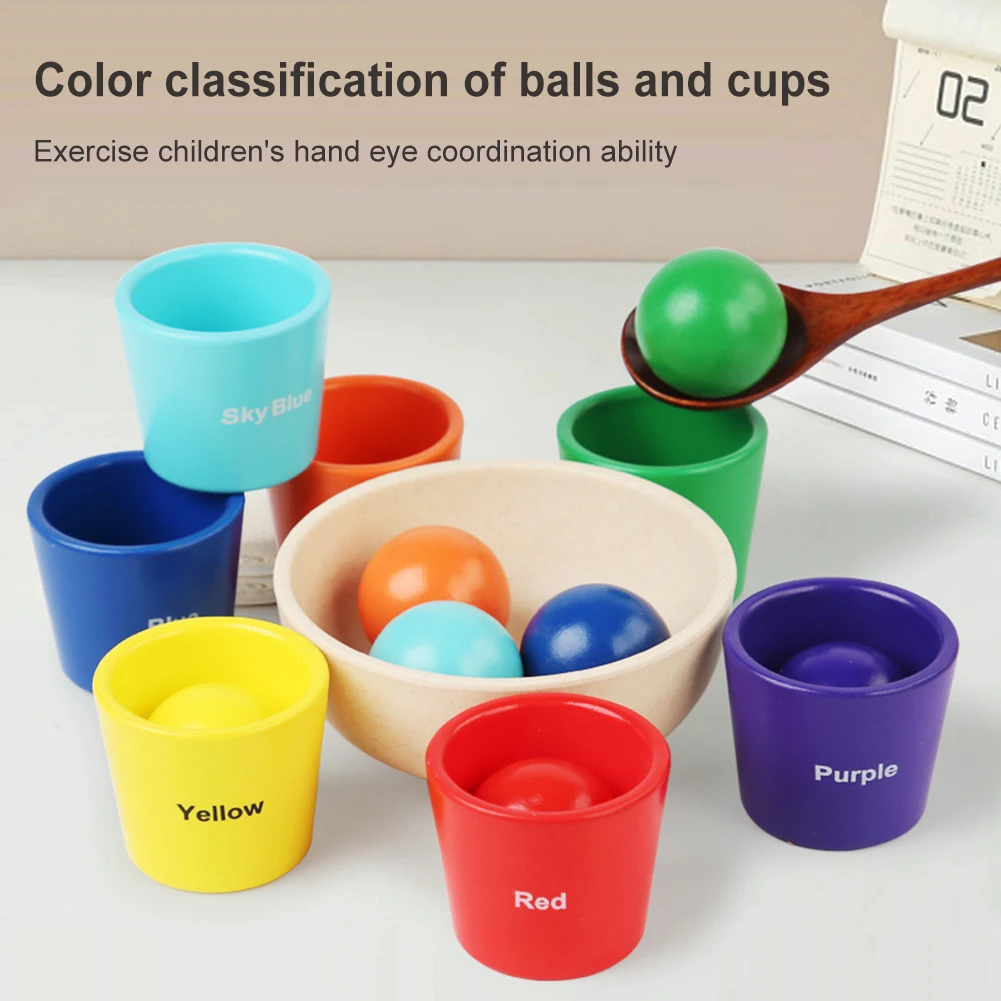 Preschool Wooden Matching Games 1.57inch Rainbow Balls in Cups Matching and Counting Toy for 2+ Year Old Kids for Toddler & Baby
Preschool Wooden Matching Games 1.57inch Rainbow Balls in Cups Matching and Counting Toy for 2+ Year Old Kids for Toddler & Baby