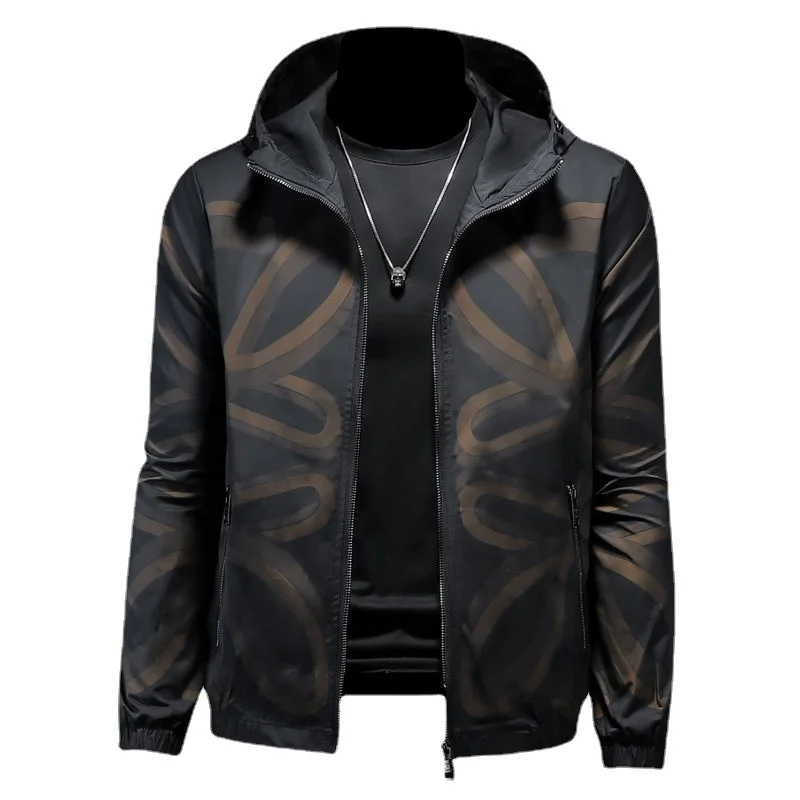 Coat Men's Hooded 2022 New Spring and Autumn Clothing Thin Trendy Printed Korean Slim Jacket Outdoor All-Matching Top
Coat Men's Hooded 2022 New Spring and Autumn Clothing Thin Trendy Printed Korean Slim Jacket Outdoor All-Matching Top