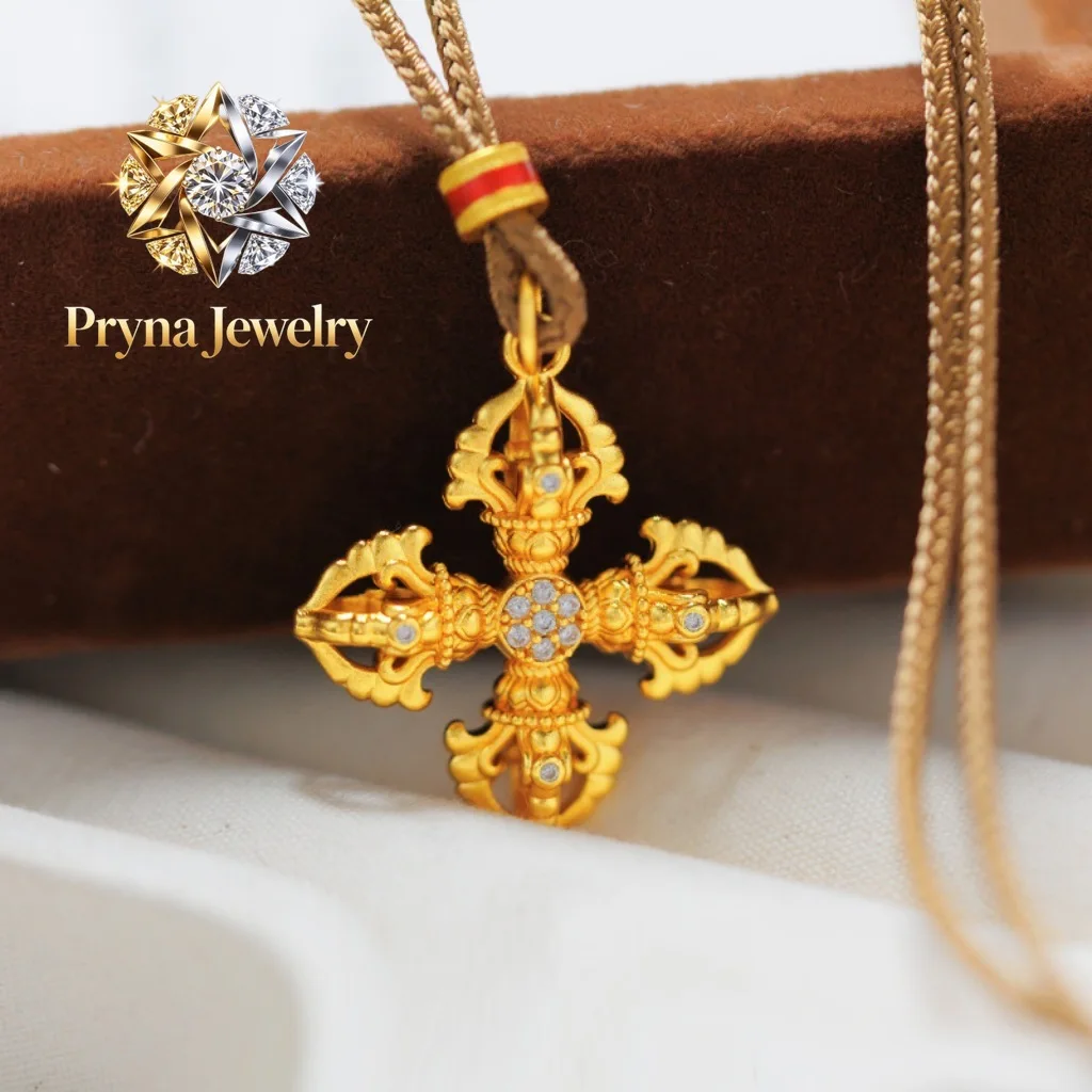 Pryna Jewelry Light luxury 9999 24K real gold cross gold pestle hard pendant women's fashion high-end pendant necklace
Pryna Jewelry Light luxury 9999 24K real gold cross gold pestle hard pendant women's fashion high-end pendant necklace