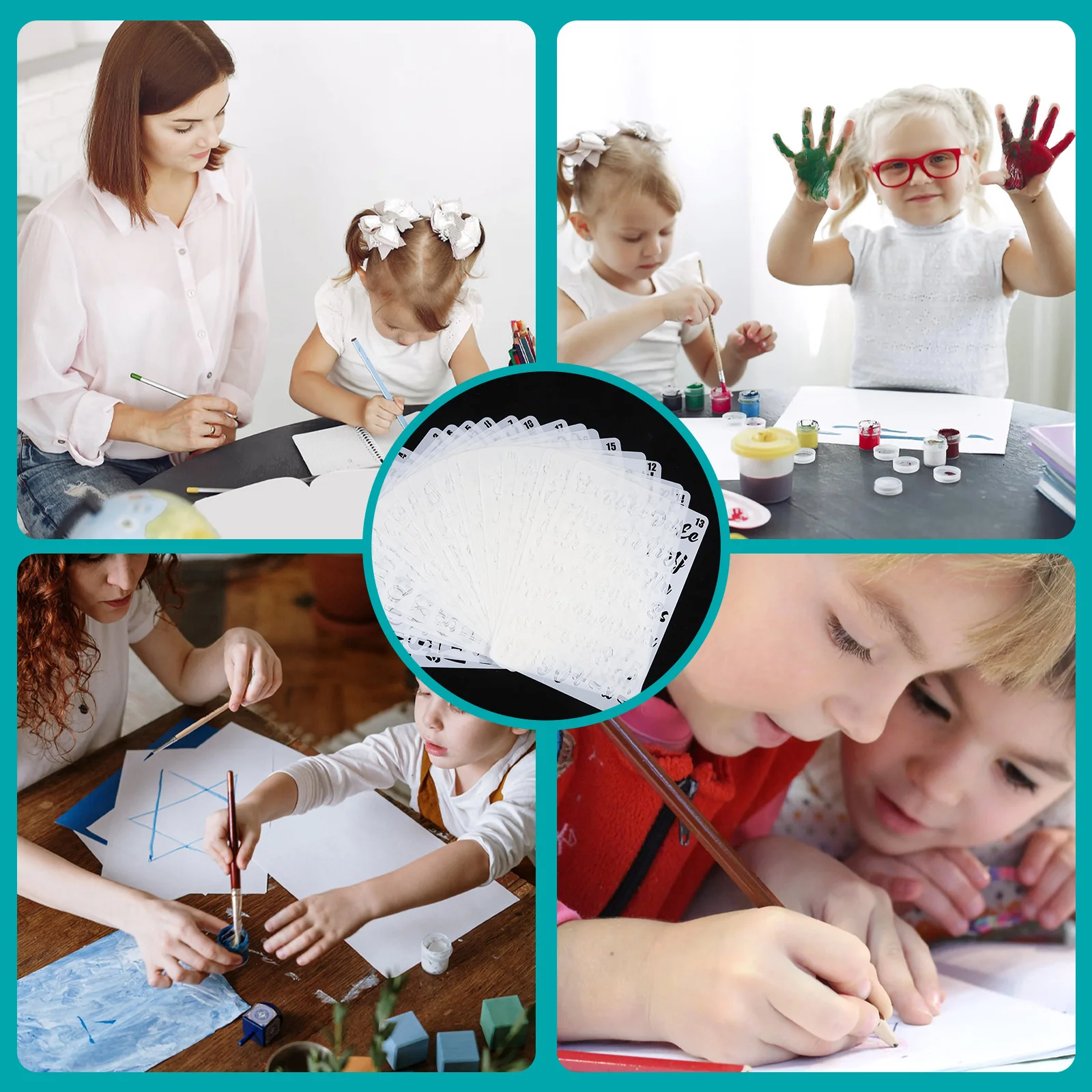 20Pcs Alphabet Drawing Stencils Safe Durable Pet Kids Painting Template DIY Number Letter Stencils for Gift Scrapbooking Crafts
20Pcs Alphabet Drawing Stencils Safe Durable Pet Kids Painting Template DIY Number Letter Stencils for Gift Scrapbooking Crafts