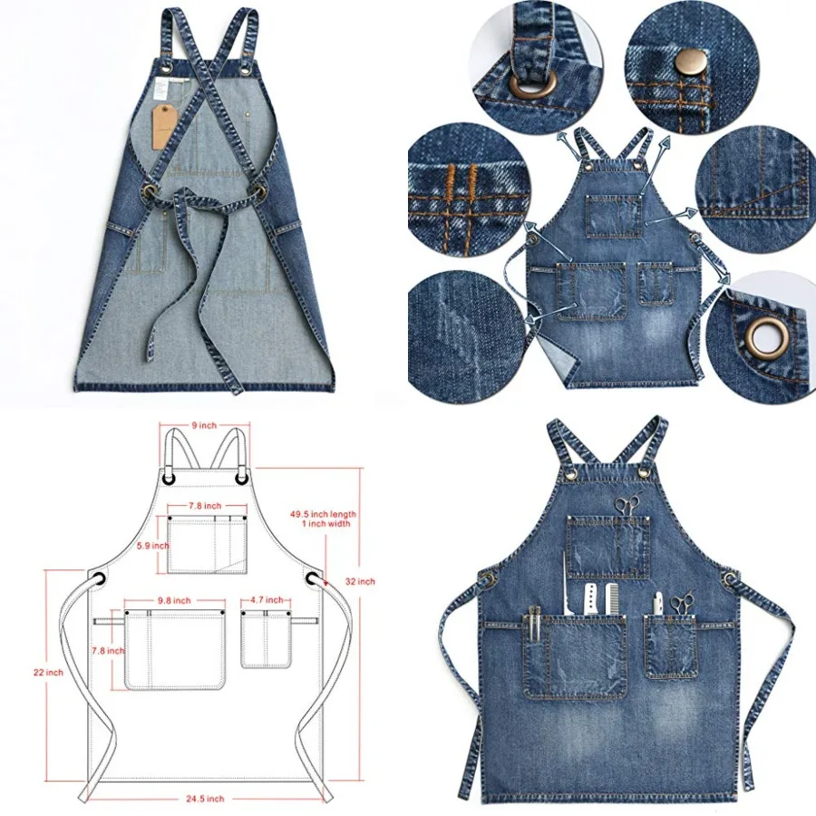 Denim Hair Stylist Apron With Pockets for Women, Acid Washed Jean Work Tool Aprons Cross Back for Hairstylist Adjustable S to L
Denim Hair Stylist Apron With Pockets for Women, Acid Washed Jean Work Tool Aprons Cross Back for Hairstylist Adjustable S to L