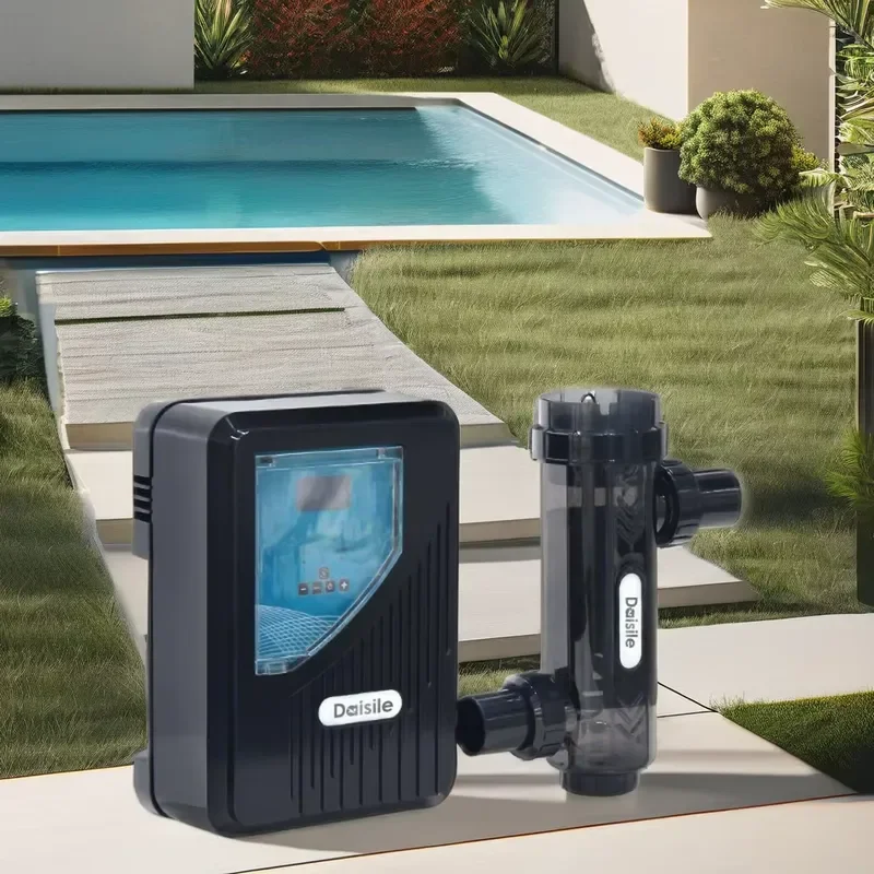 Salt Chlorine Generator for Swimming Pool 42g/h Aluminum Automatic Disinfection System for 20-50L Safe Smart with 12-Month