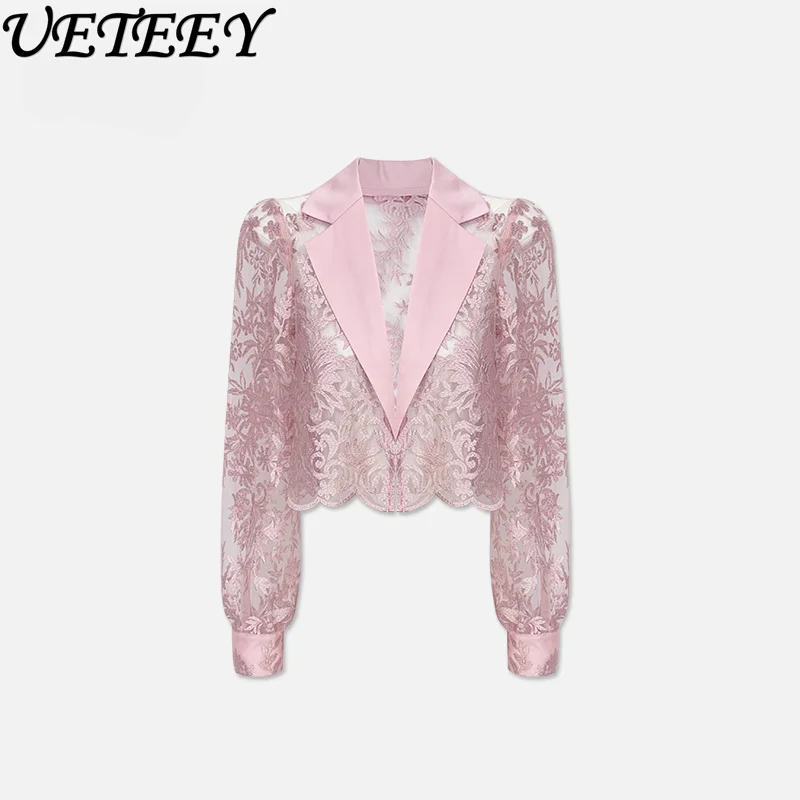 Pink Openwork Lace Sun Protection Cardigan Thin Women's High-Grade Summer Short Coat Long Sleeve Air Conditioning Shirt
Pink Openwork Lace Sun Protection Cardigan Thin Women's High-Grade Summer Short Coat Long Sleeve Air Conditioning Shirt