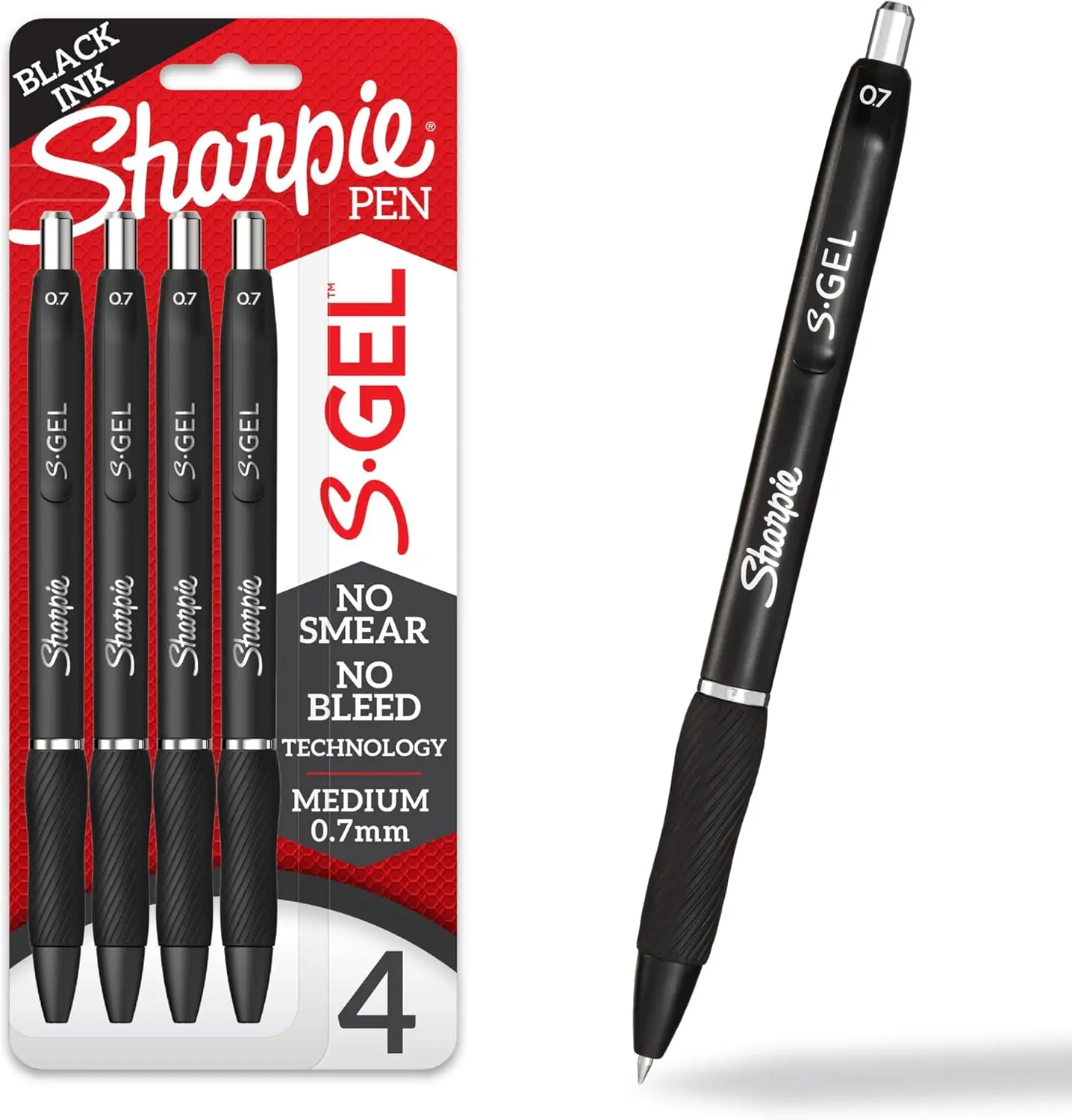 Sharpie S-Gel Pens, Medium Point (0.7mm), Black Ink, 4 Count - Ideal for Writing, Journaling, Drawing, Coloring, Note-Taking, College Supplies
Sharpie S-Gel Pens, Medium Point (0.7mm), Black Ink, 4 Count - Ideal for Writing, Journaling, Drawing, Coloring, Note-Taking, College Supplies