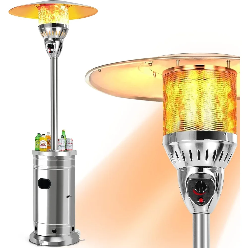 48000 BTU Outdoor Propane Heater, Stainless Steel Patio Heater with Drink Shelf Table, Free Standing Propane Gas Heater
48000 BTU Outdoor Propane Heater, Stainless Steel Patio Heater with Drink Shelf Table, Free Standing Propane Gas Heater