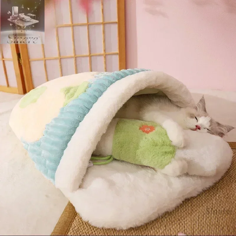 Cat Bed Japanese Sakura Warm Cat Sleeping Bag Deep Sleep Winter Dog House Cats Nest Cushion With Pillow Removable Pet Products
Cat Bed Japanese Sakura Warm Cat Sleeping Bag Deep Sleep Winter Dog House Cats Nest Cushion With Pillow Removable Pet Products