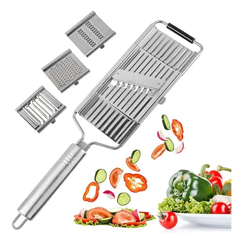 Grater Stainless Steel Vegetable Slicer Three-blade Interchangeable Multi-function Vegetable Cutter Carrot Potato Grater Kitchen
Grater Stainless Steel Vegetable Slicer Three-blade Interchangeable Multi-function Vegetable Cutter Carrot Potato Grater Kitchen