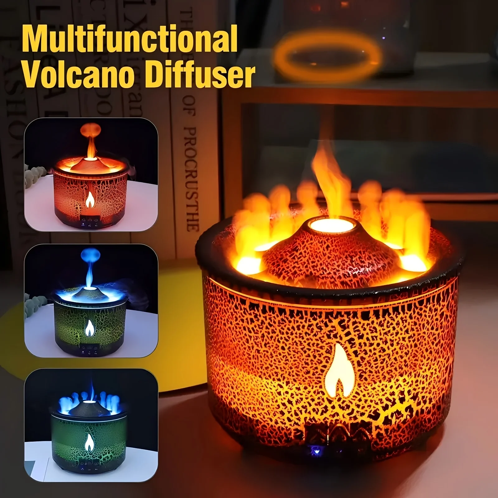 Volcanic Flame Aroma Diffuser With LED Night Light Portable Essential Oil Humidifier Auto Shut-Off 2 Color Modes For Home
Volcanic Flame Aroma Diffuser With LED Night Light Portable Essential Oil Humidifier Auto Shut-Off 2 Color Modes For Home