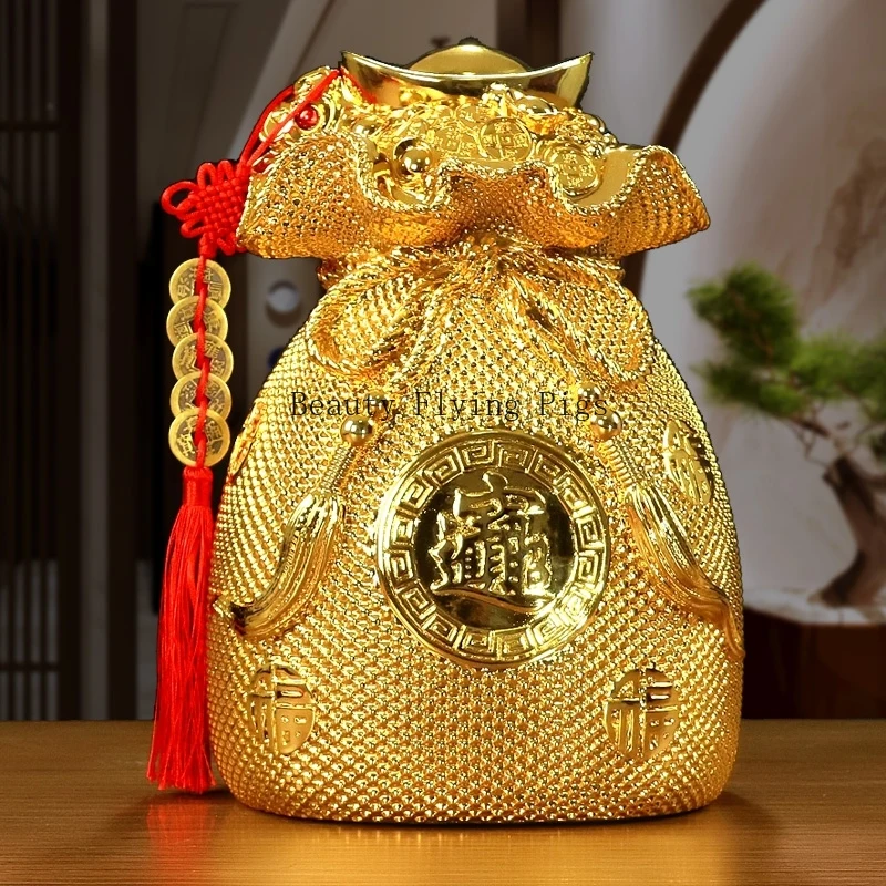 Resin treasure pot money bag piggy bank creative living room wine cabinet decorative crafts
Resin treasure pot money bag piggy bank creative living room wine cabinet decorative crafts