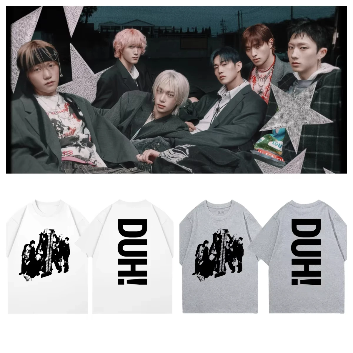 P1Harmony 2025 Album DUH Series Print T-shirt Cotton Short Sleeve Tee Men's Clothing Kpop Fan's Clothes T Shirts
P1Harmony 2025 Album DUH Series Print T-shirt Cotton Short Sleeve Tee Men's Clothing Kpop Fan's Clothes T Shirts