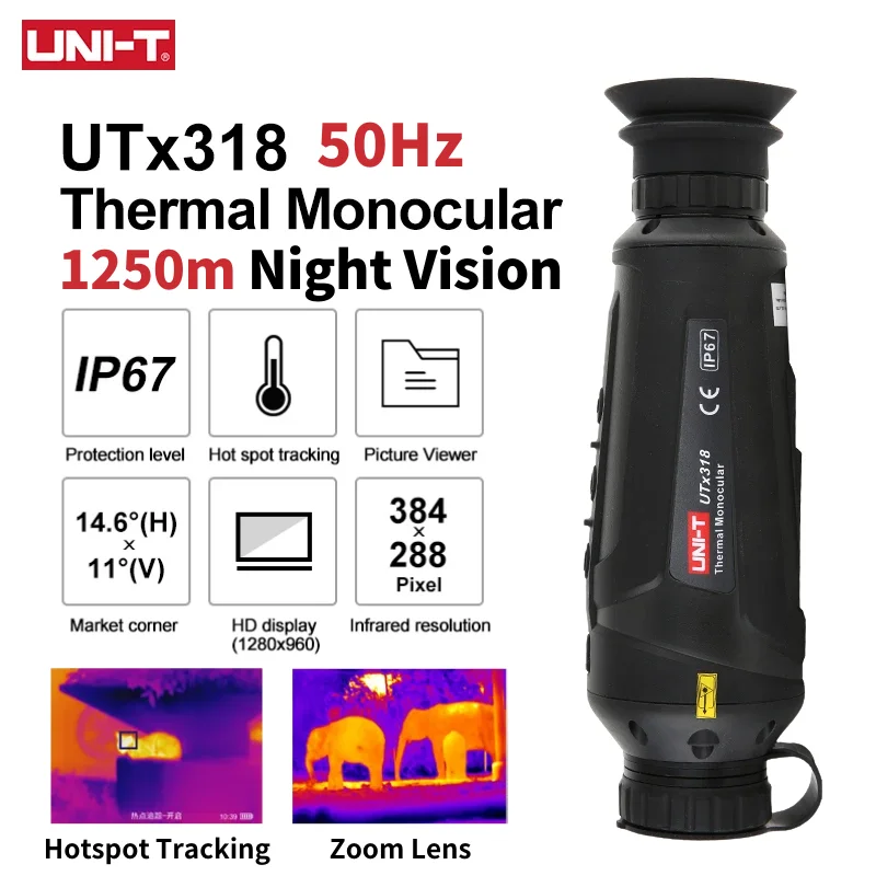 UNI-T UTx318 Тепловизор Монокуляр Охотничий ручной телескоп Ночное видение Инфракрасный тепловизор Наружное наблюдение Разрешение 384*288 50 Гц Ночное видение Отслеживание точки доступа 1500 м
UNI-T UTx318 Тепловизор Монокуляр Охотничий ручной телескоп Ночное видение Инфракрасный тепловизор Наружное наблюдение Разрешение 384*288 50 Гц Ночное видение Отслеживание точки доступа 1500 м