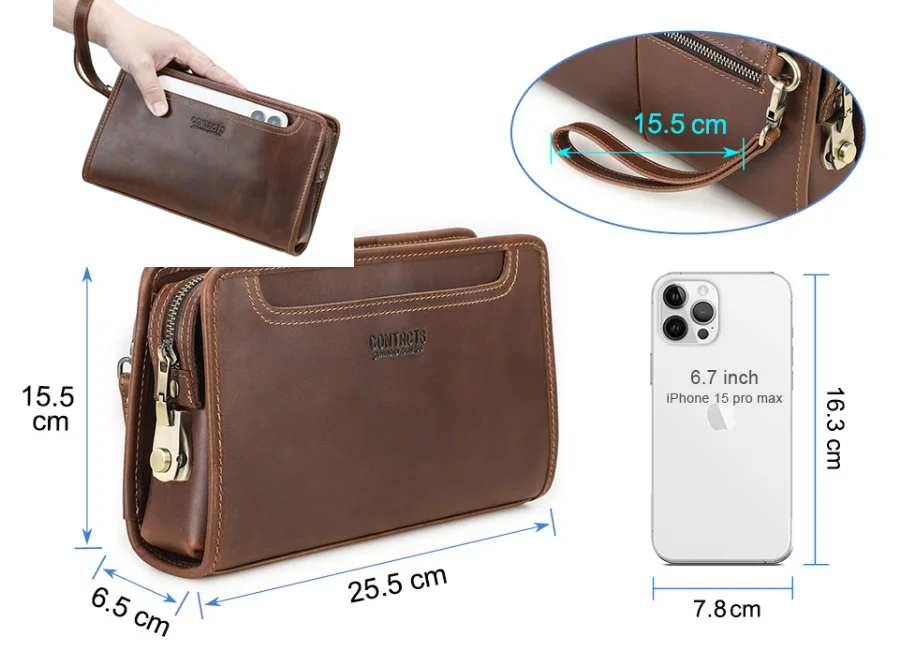 Genuine Leather Clutch Bags for Men Password Lock Zipper Clutches Open Phone Pocket Male Long Wallet Handbag Men's Bag Billetera
Genuine Leather Clutch Bags for Men Password Lock Zipper Clutches Open Phone Pocket Male Long Wallet Handbag Men's Bag Billetera