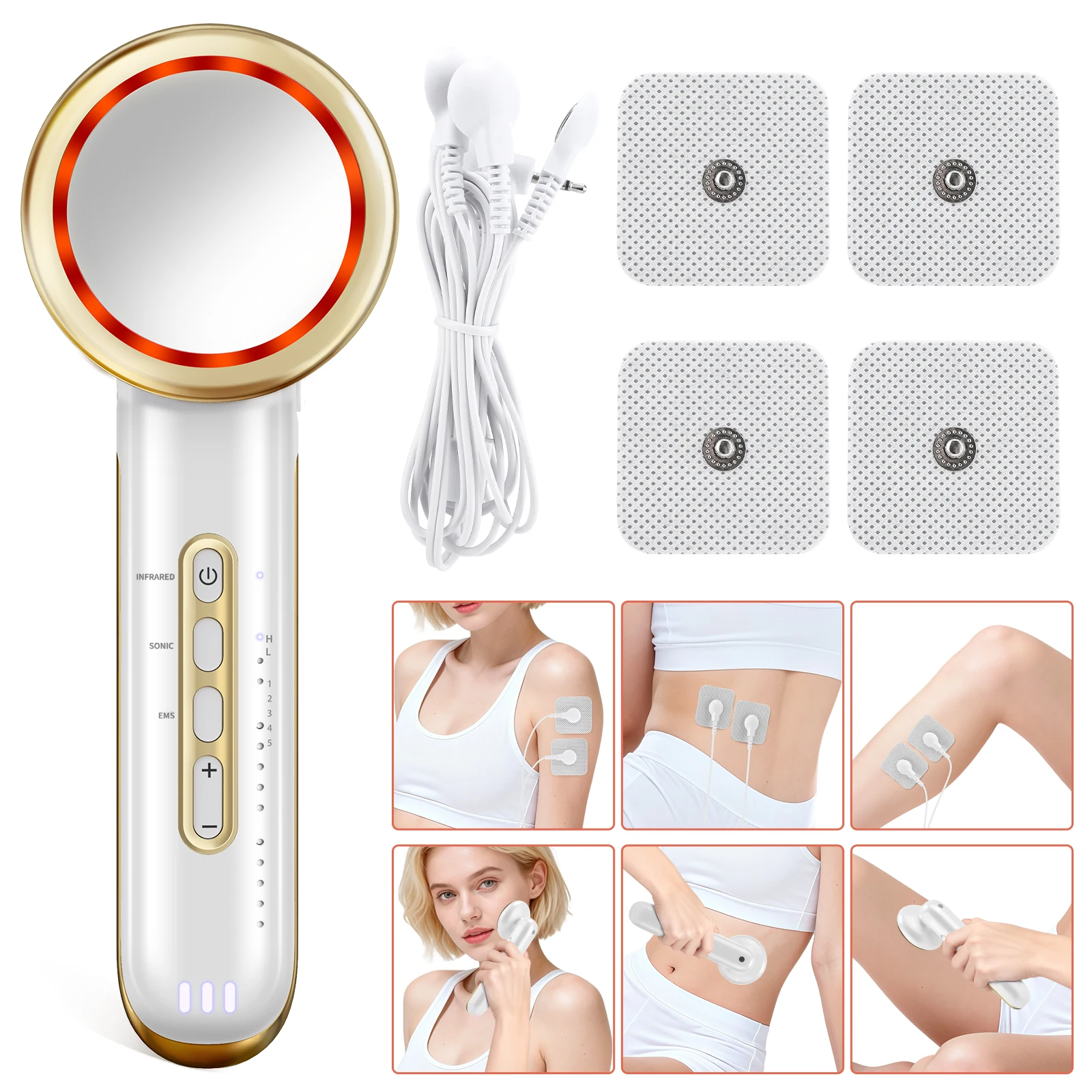 Электрический EMS-массажер для коррекции фигуры, ультразвуковой кавитационный аппарат для сжигания жира, устройство для похудения и лифтинга лица
Электрический EMS-массажер для коррекции фигуры, ультразвуковой кавитационный аппарат для сжигания жира, устройство для похудения и лифтинга лица