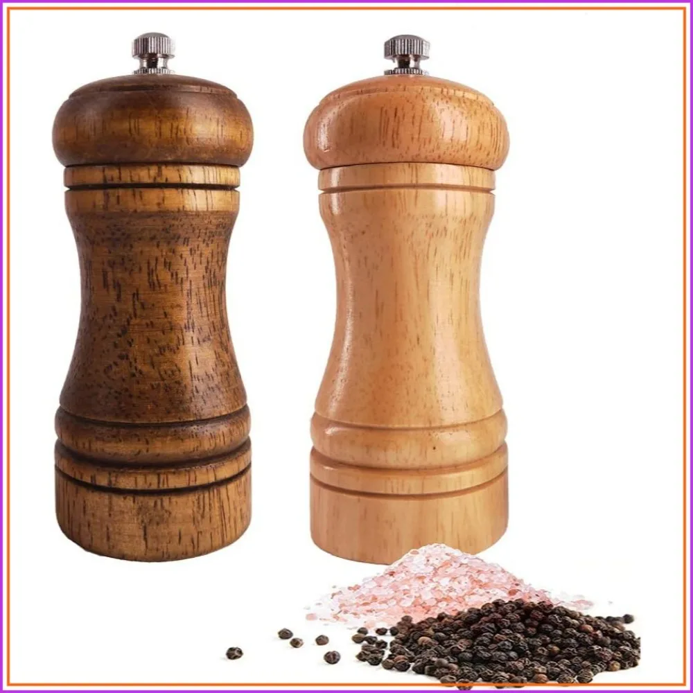 Manual Wooden Salt and Pepper Mills Set, Adjustable Coarseness, 5.5 inch
Manual Wooden Salt and Pepper Mills Set, Adjustable Coarseness, 5.5 inch